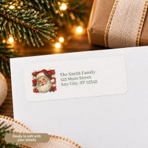 Etiquetas de dirección de retorno de Papá Noel Ret
