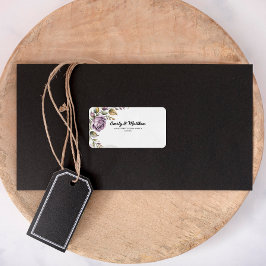 Etiquetas de dirección de retorno de Rosa púrpura 