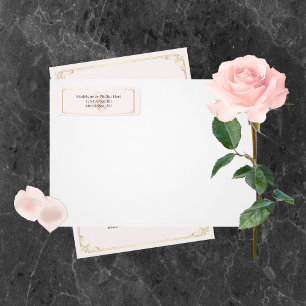 Etiquetas de dirección de retorno de rosa rosa sua