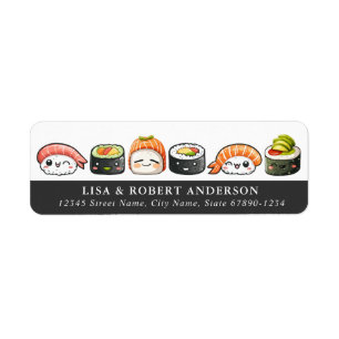 Etiquetas de dirección de retorno de sushi