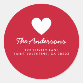 Etiquetas de dirección de retorno rojo de amor el 