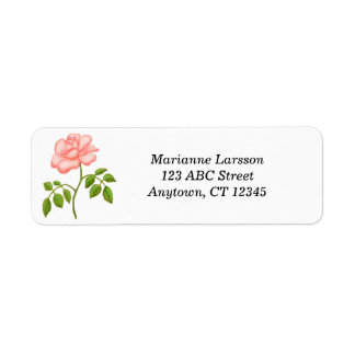 Etiquetas de dirección de Rosa de té rosado