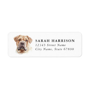 Etiquetas de dirección de Shar Pei chino