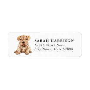 Etiquetas de dirección de Shar Pei chino