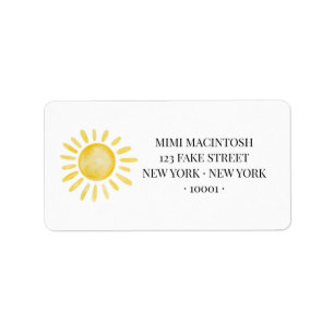 Etiquetas de dirección de sol radiante