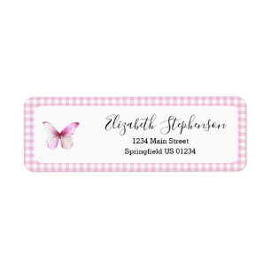 Etiquetas de dirección de vuelta de mariposa peque