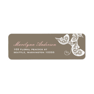 Etiquetas de dirección del Boda de Moda Floral Pea
