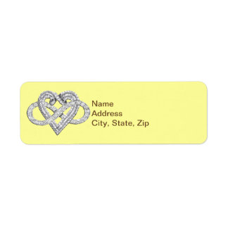 Etiquetas de dirección del corazón con infinito am