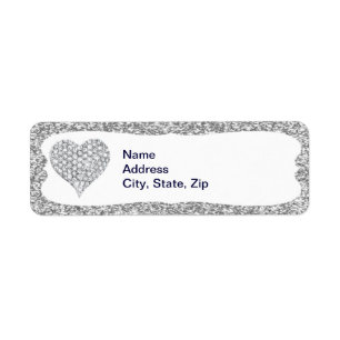 Etiquetas de dirección del corazón del diamante de