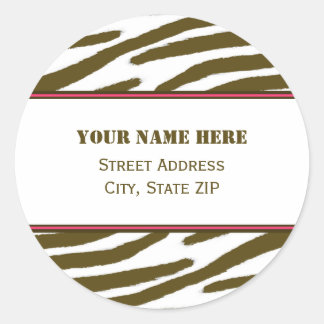 Etiquetas de dirección del estampado de zebra de