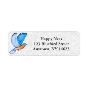 Etiquetas de dirección del este del Bluebird que