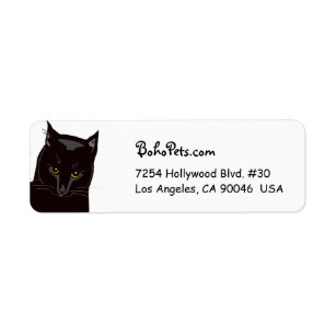 Etiquetas de dirección del gato negro