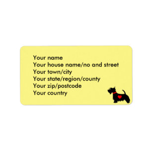 etiquetas de dirección del perro del escocés