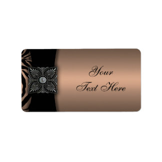 Etiquetas de dirección Elegantes Marrón Negro Cebr