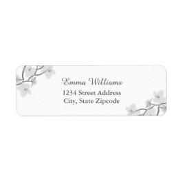 Etiquetas De Dirección Floral En Blanco Y Negro