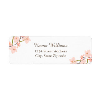 Etiquetas de dirección floral rosa