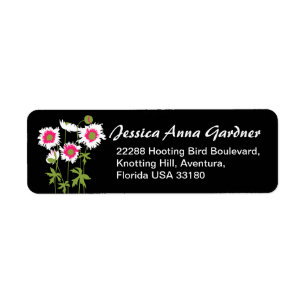 Etiquetas de dirección florales gráficas delgada
