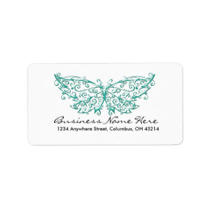 Etiquetas de dirección hermosas de la mariposa de