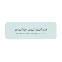 Etiquetas de dirección minimalistas de Boda azul y