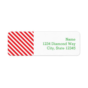 Etiquetas de dirección navideñas de caramelo rojo