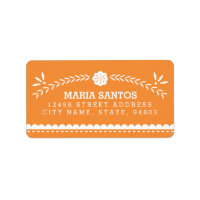 Etiquetas de dirección Papel Picado - Naranja