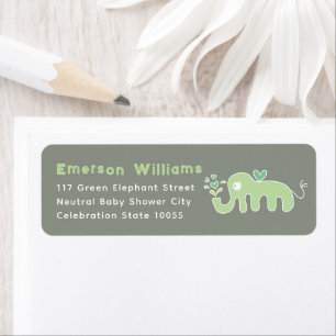 Etiquetas de dirección para Baby Shower de Elefant