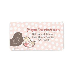 Etiquetas de dirección para Baby Shower de Pastel