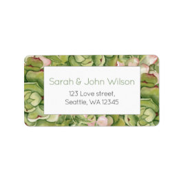 Etiquetas de dirección para boda rústica de sucule