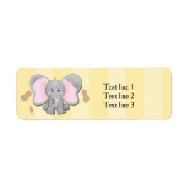 Etiquetas de dirección para fiesta de elefante beb