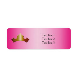 Etiquetas de dirección para fiesta rosa con corona