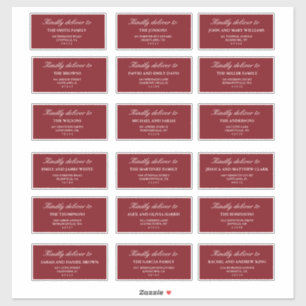 Etiquetas de dirección para invitados a boda de ma