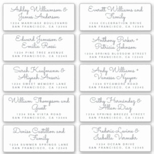 Etiquetas de dirección para invitados a la boda co