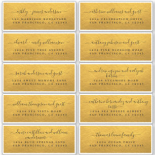 Etiquetas de dirección para invitados de boda Clas