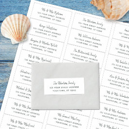 Etiquetas de dirección para invitados de boda con 