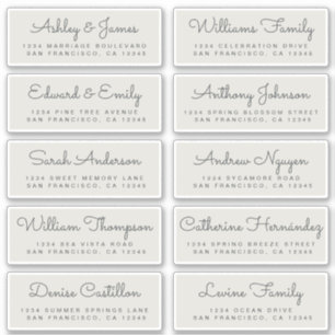 Etiquetas de dirección para invitados de boda con 