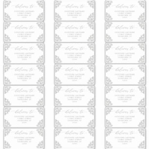 Etiquetas de dirección para invitados de boda gris