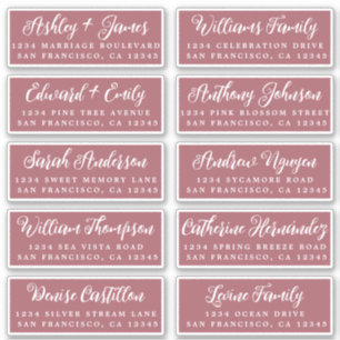 Etiquetas de dirección para invitados de boda Scri