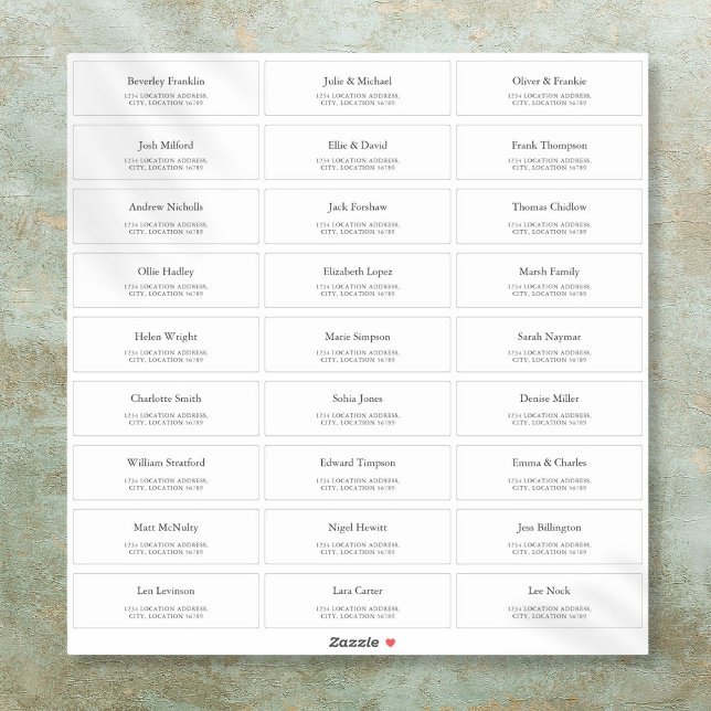 Etiquetas de dirección personalizadas para invitad (Custom Wedding Guest Address Labels)