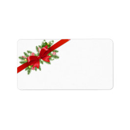 Etiquetas de dirección postal de Navidad Red Bow