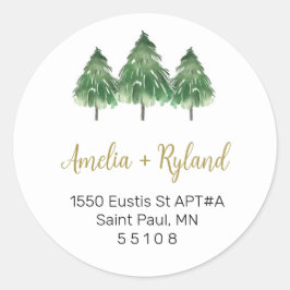 Etiquetas de dirección redondas de Navidad