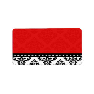 Etiquetas de dirección rojas de la boda del