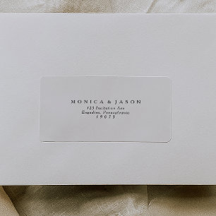 Etiquetas de dirección RSVP de boda Minimalista cl