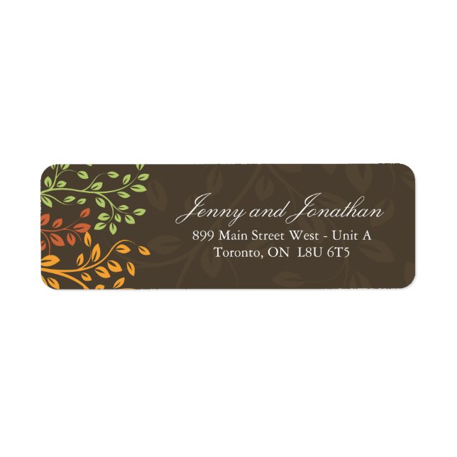 Etiquetas de dirección RSVP de otoño (Frente)