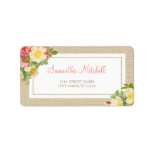 Etiquetas de dirección rústica floral vintage