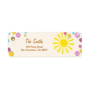 Etiquetas de dirección Sunshine Summer Pink Gold