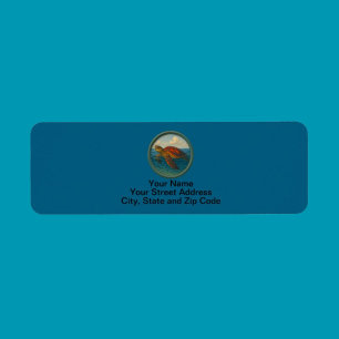 Etiquetas de dirección Tortuga Marina Azul Oceánic