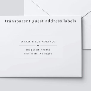 Etiquetas de dirección transparentes para invitado