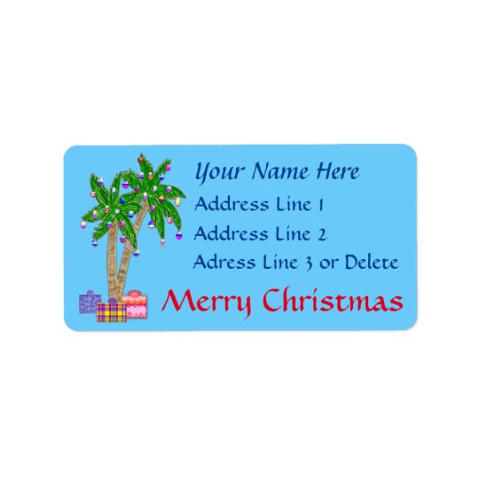 Etiquetas de dirección tropicales del navidad con