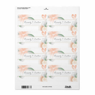 etiquetas de dirección vintage de la elegancia flo