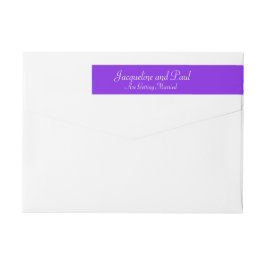 Etiquetas de dirección violeta de boda